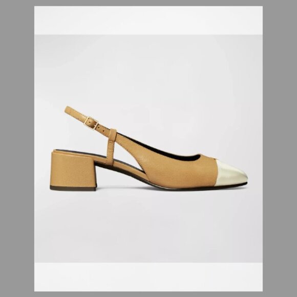 Tory Burch NIB Bicolor Cap-Toe Slingback Pumps ($350) w/tax (Size 9B) - Picture 1 of 8